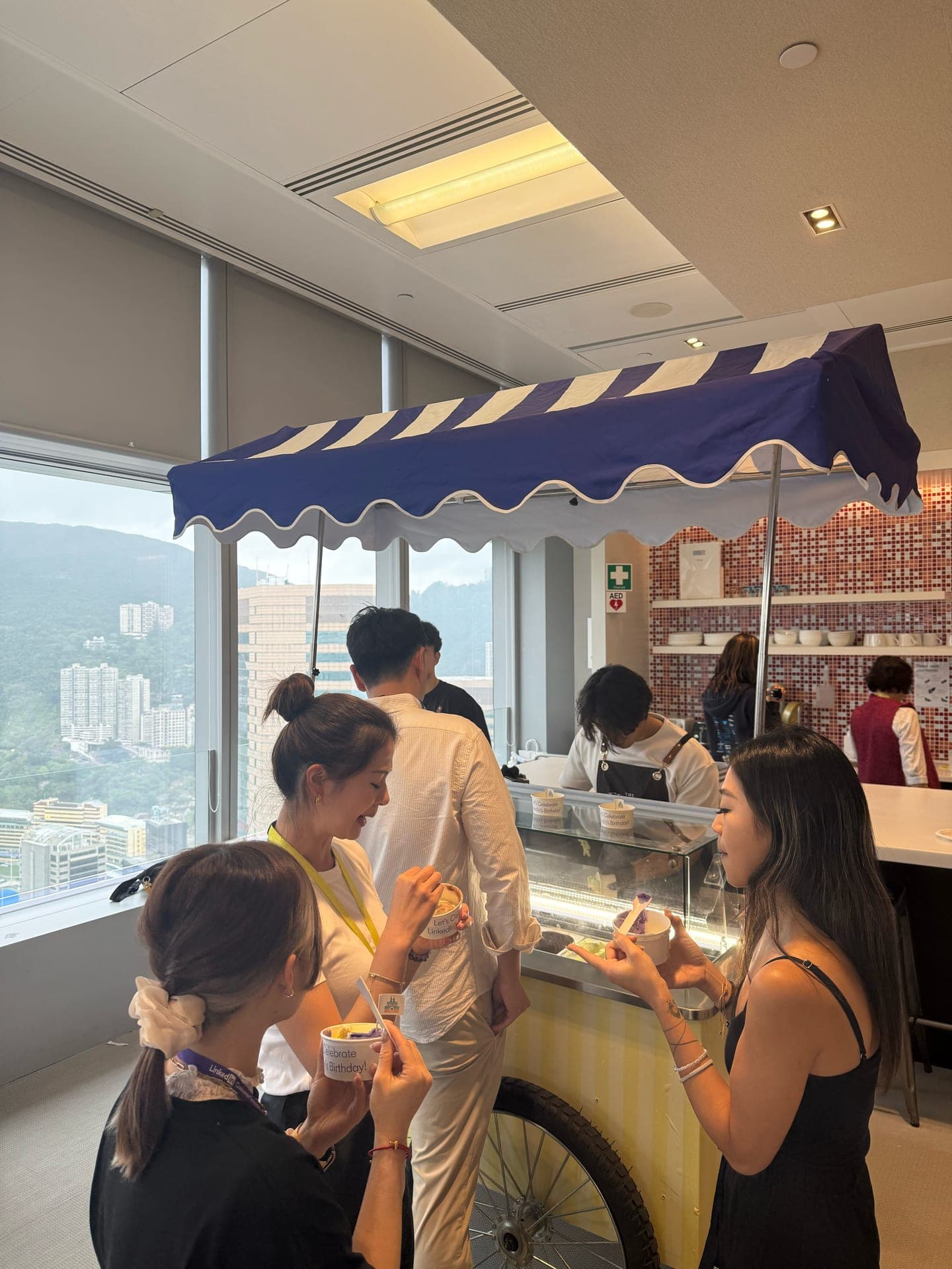 Premium gelato catering at LinkedIn corporate event in Hong Kong